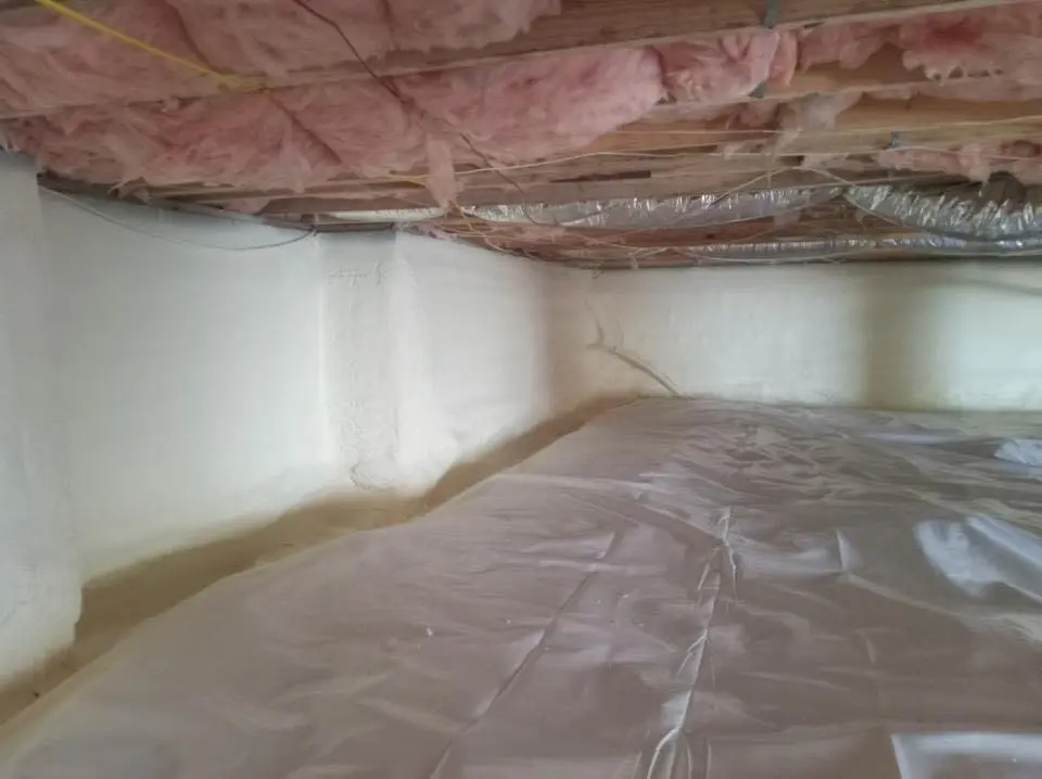 Crawl space encapsulation with closed-cell spray foam for Spray Foam Roofing Repair in Ithaca